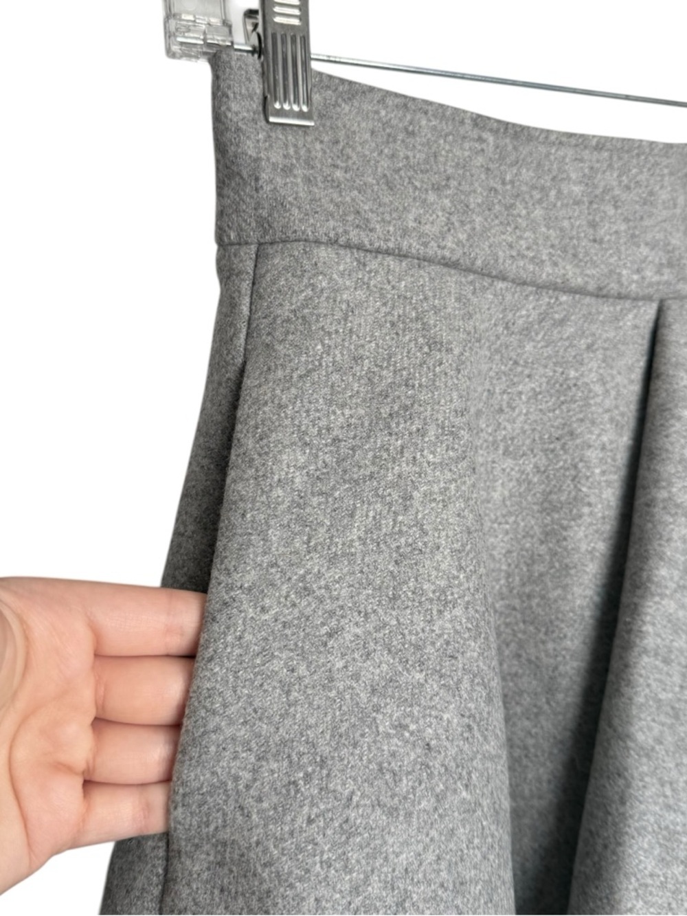 MSGM Pleated Circle Flare Mini Skirt Women’s Size Medium 40 EU Gray Wool Blend - Picture 7 of 10
